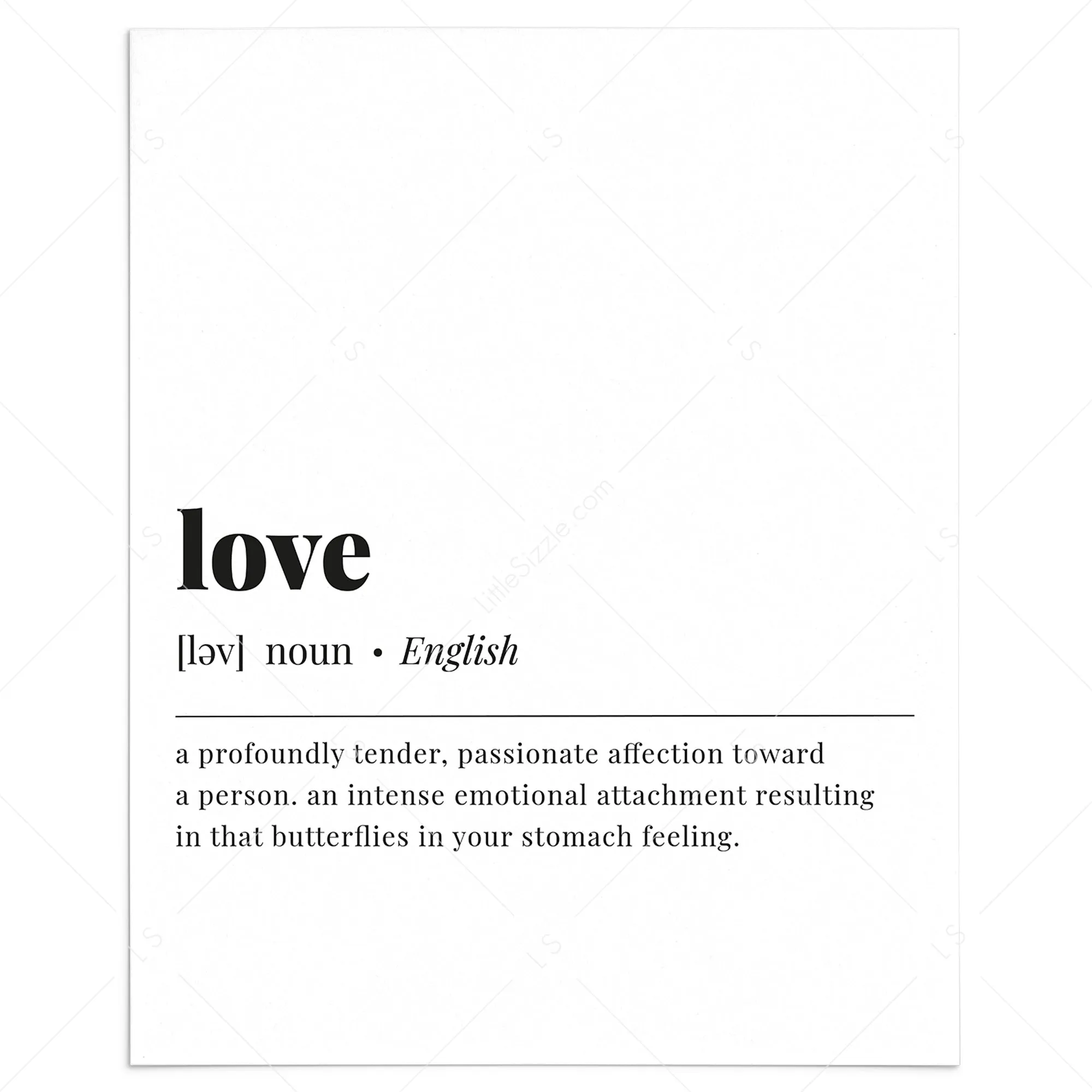 Love Definition Print Instant Download