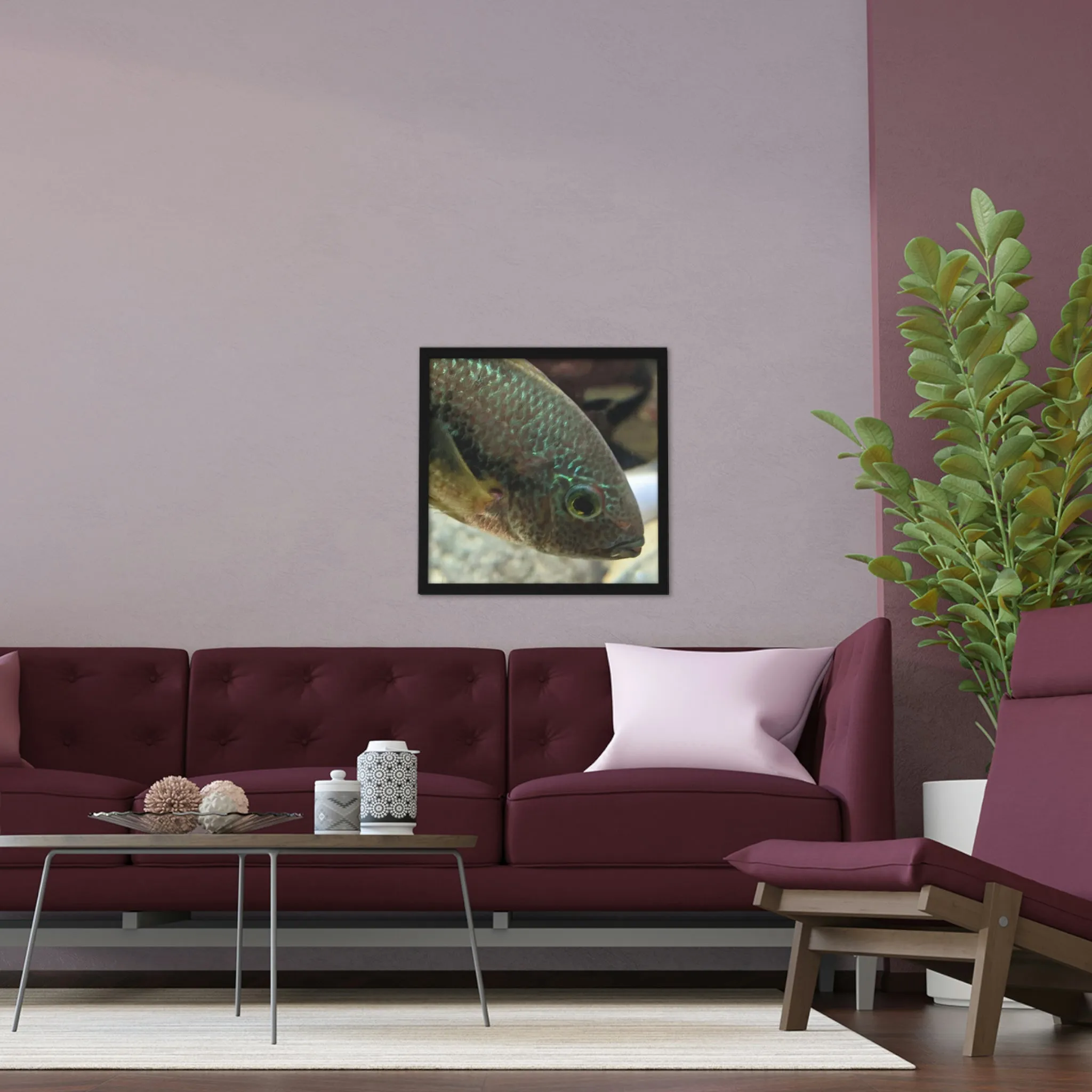 Orange Brown Fish Framed Poster