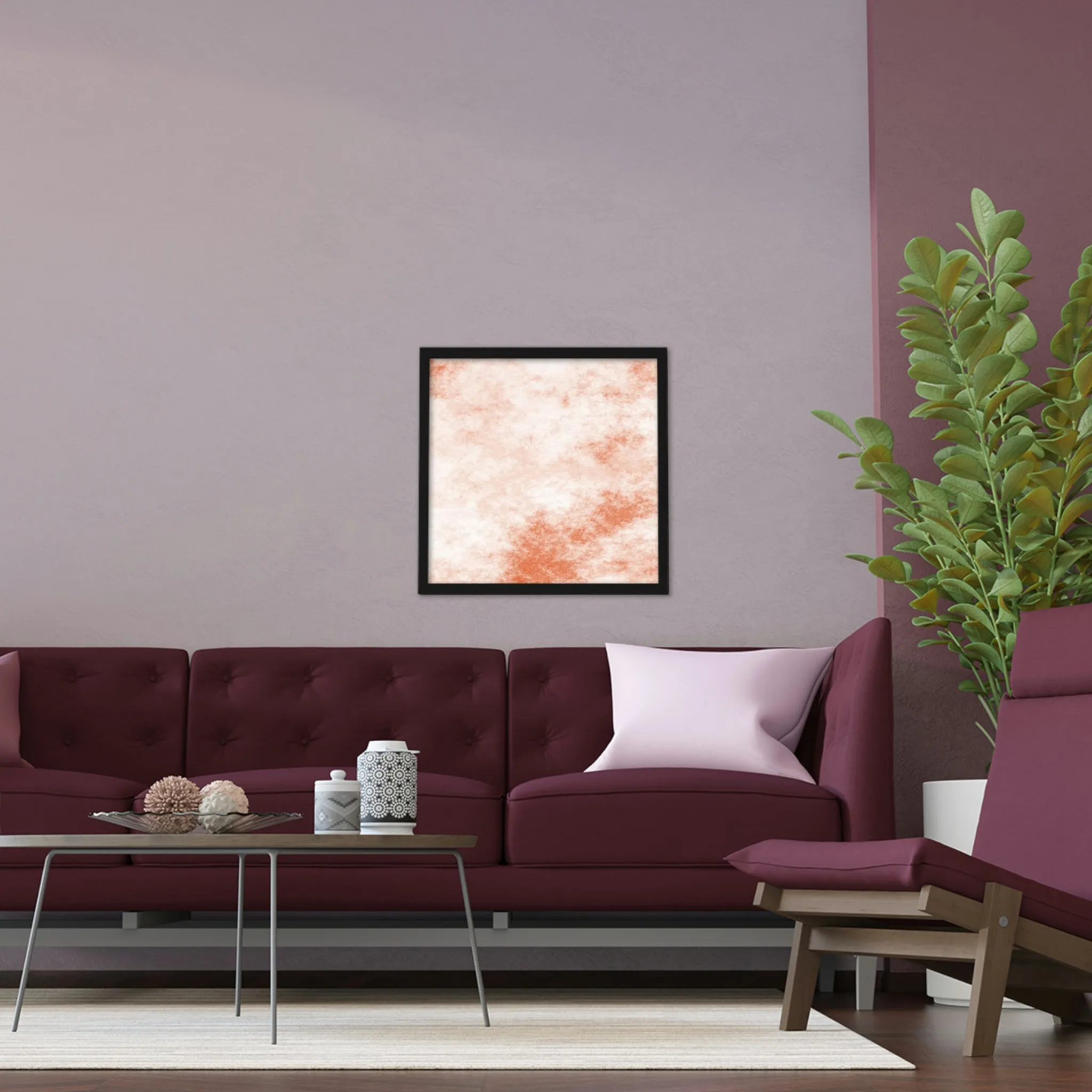 Orange Cloud Framed Poster