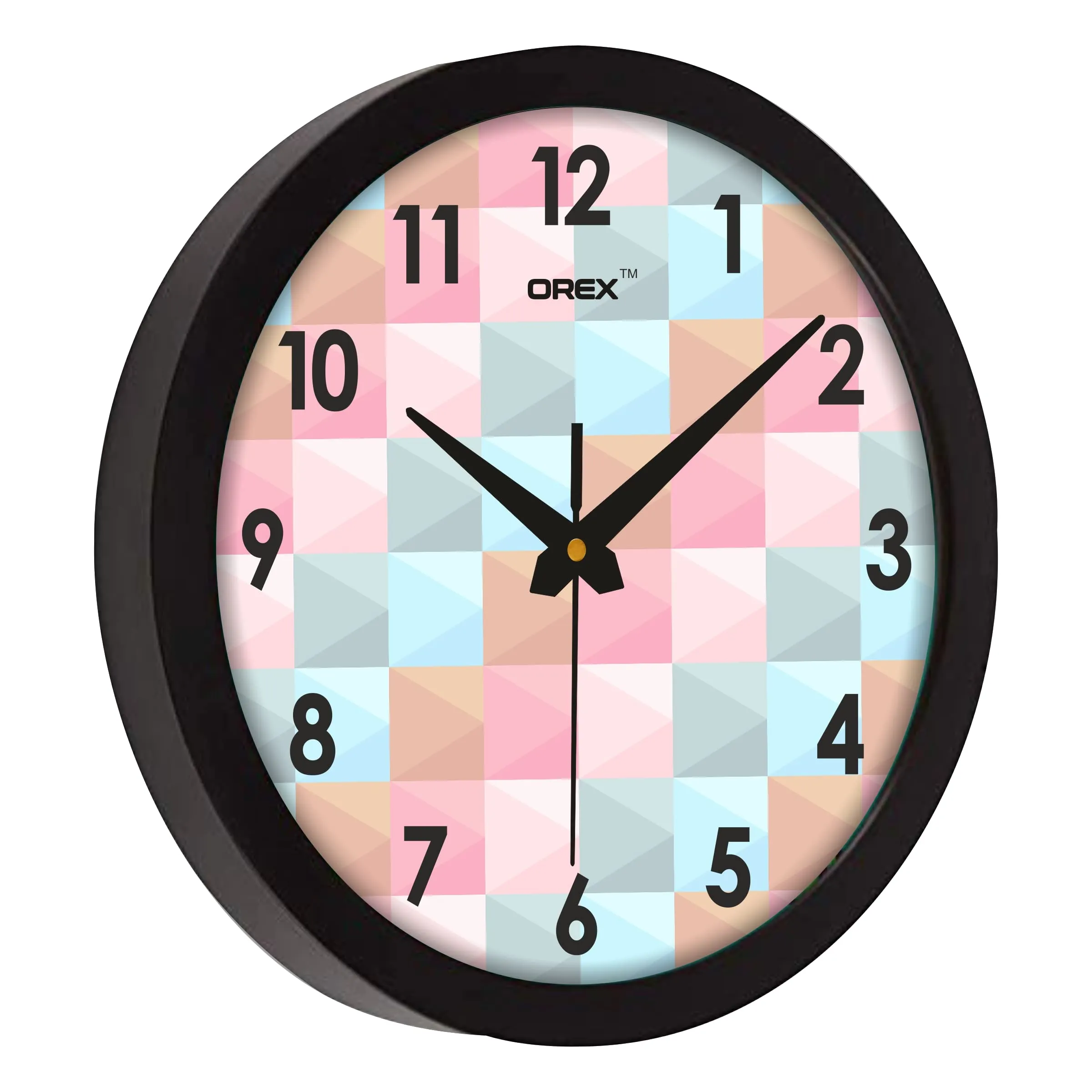 OREX 12 inch Round Shape Wall Clock Home/Kitchen/Living Room/Bedroom/Office, Black Multicolor (30.5 x 30.5 x 4 cm) - 20
