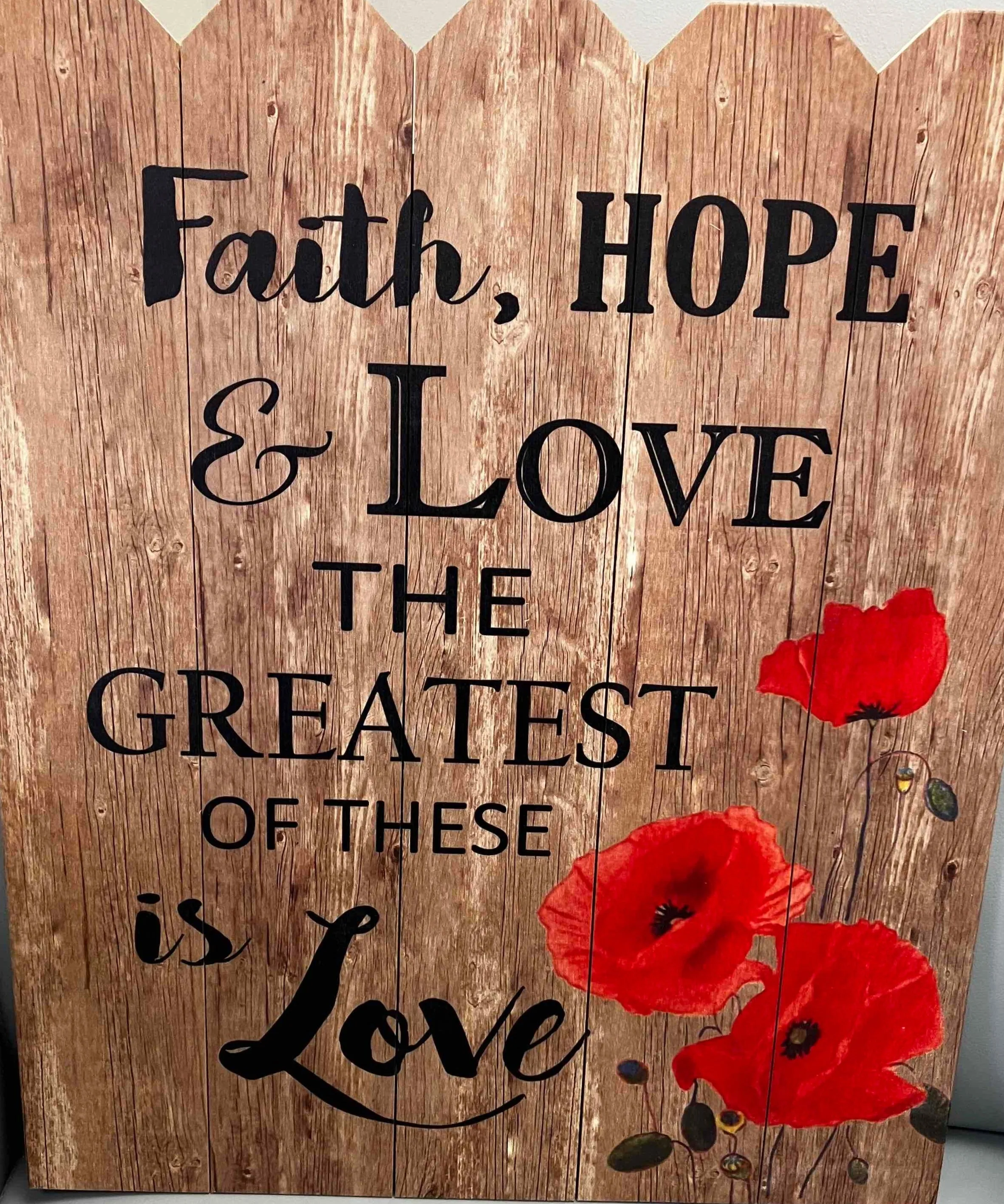 Pallet Art: Faith Hope Love 16 x 20