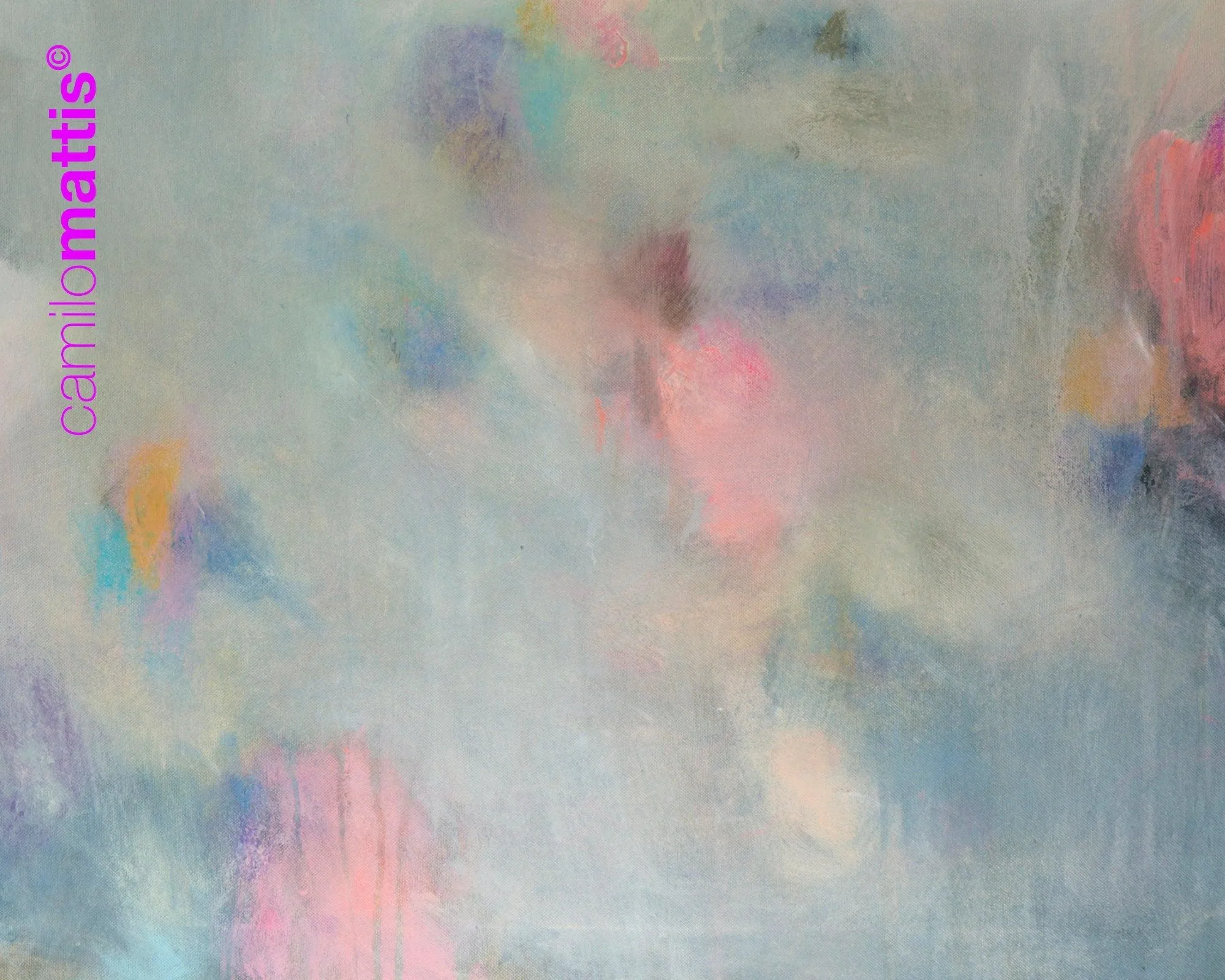 Pastel colors art, Abstract landscape art print, Pink and grey fine art print