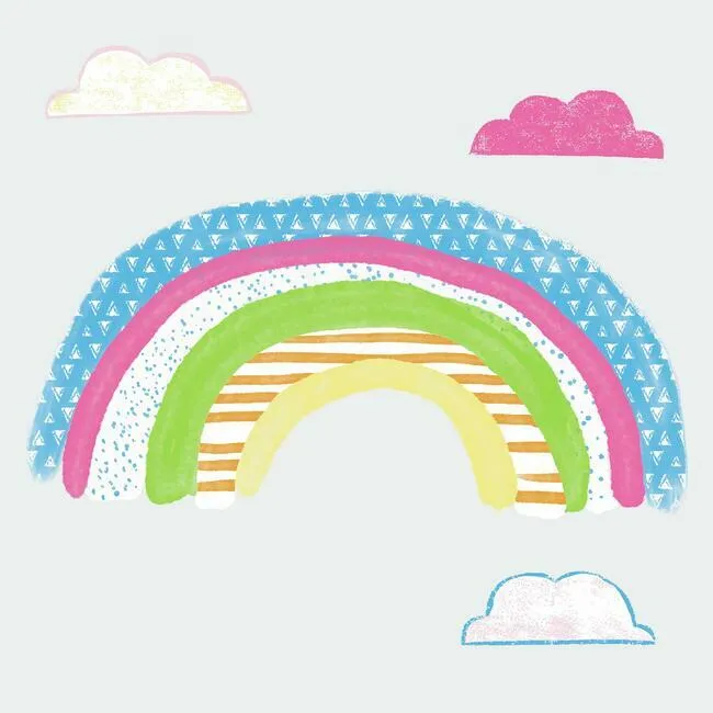 Pattern Rainbow Peel and Stick Giant Wall Decals