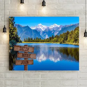 Personalized Blue Lake Premium Canvas