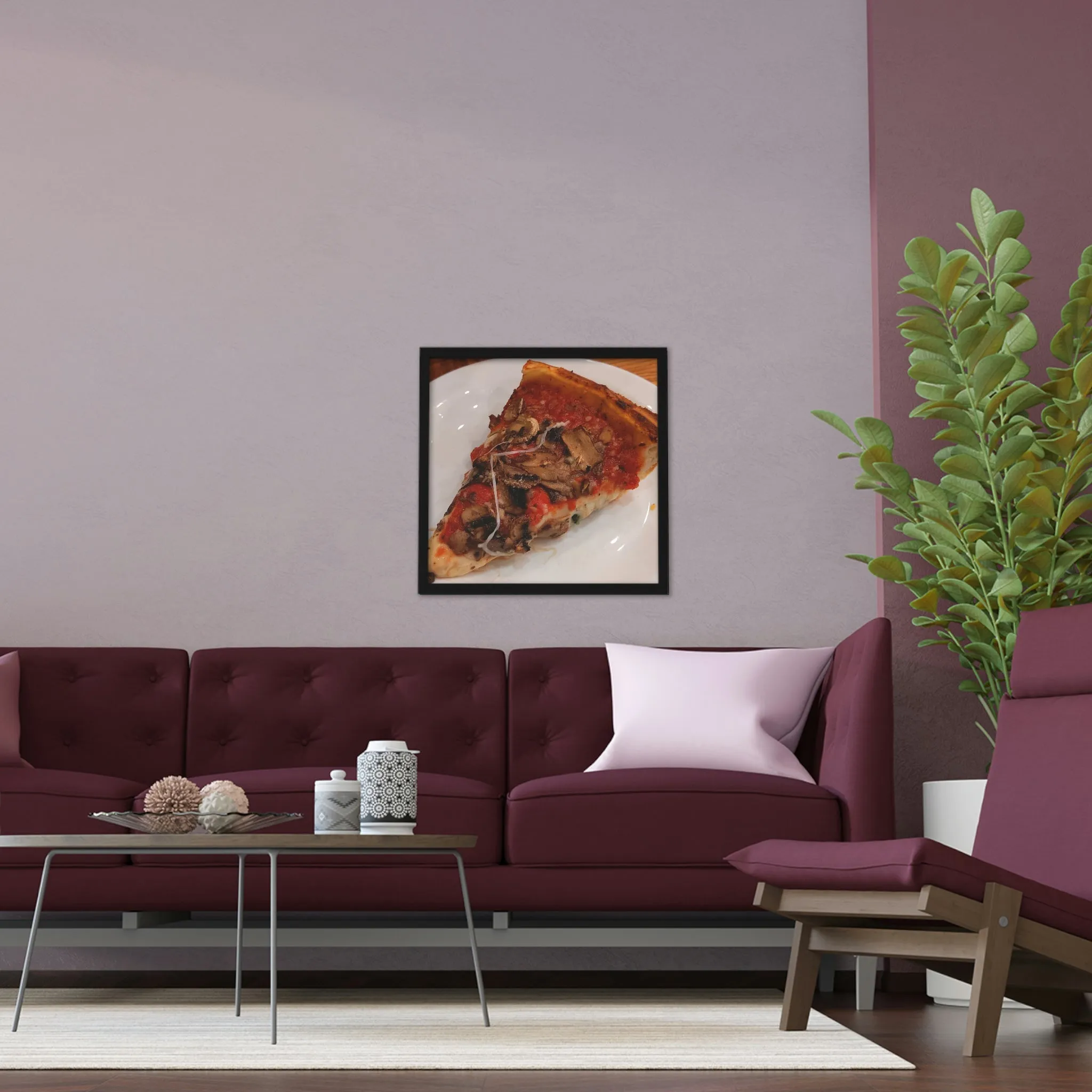 Pizza on Plate Framed Poster