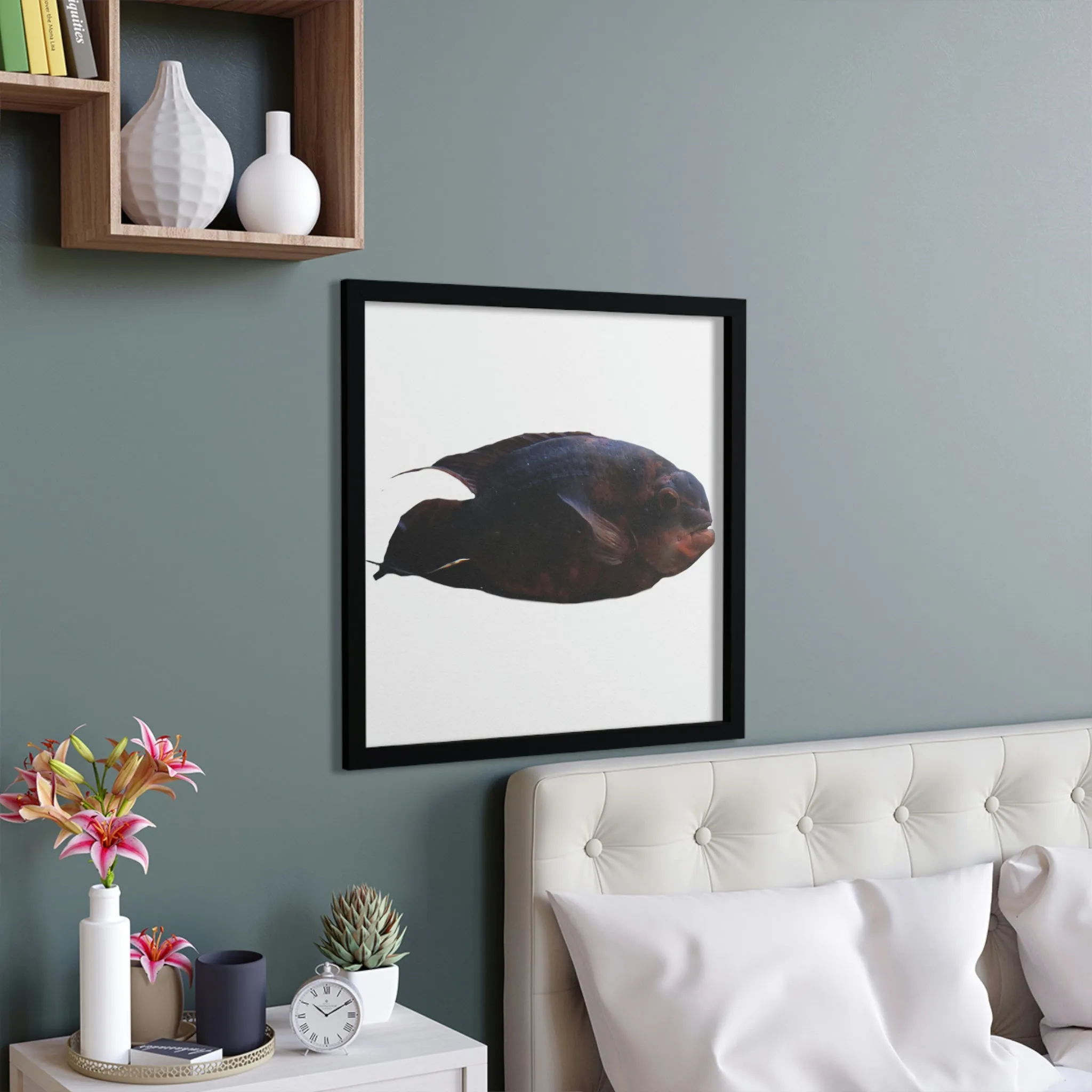 Red Black Fish Framed Poster