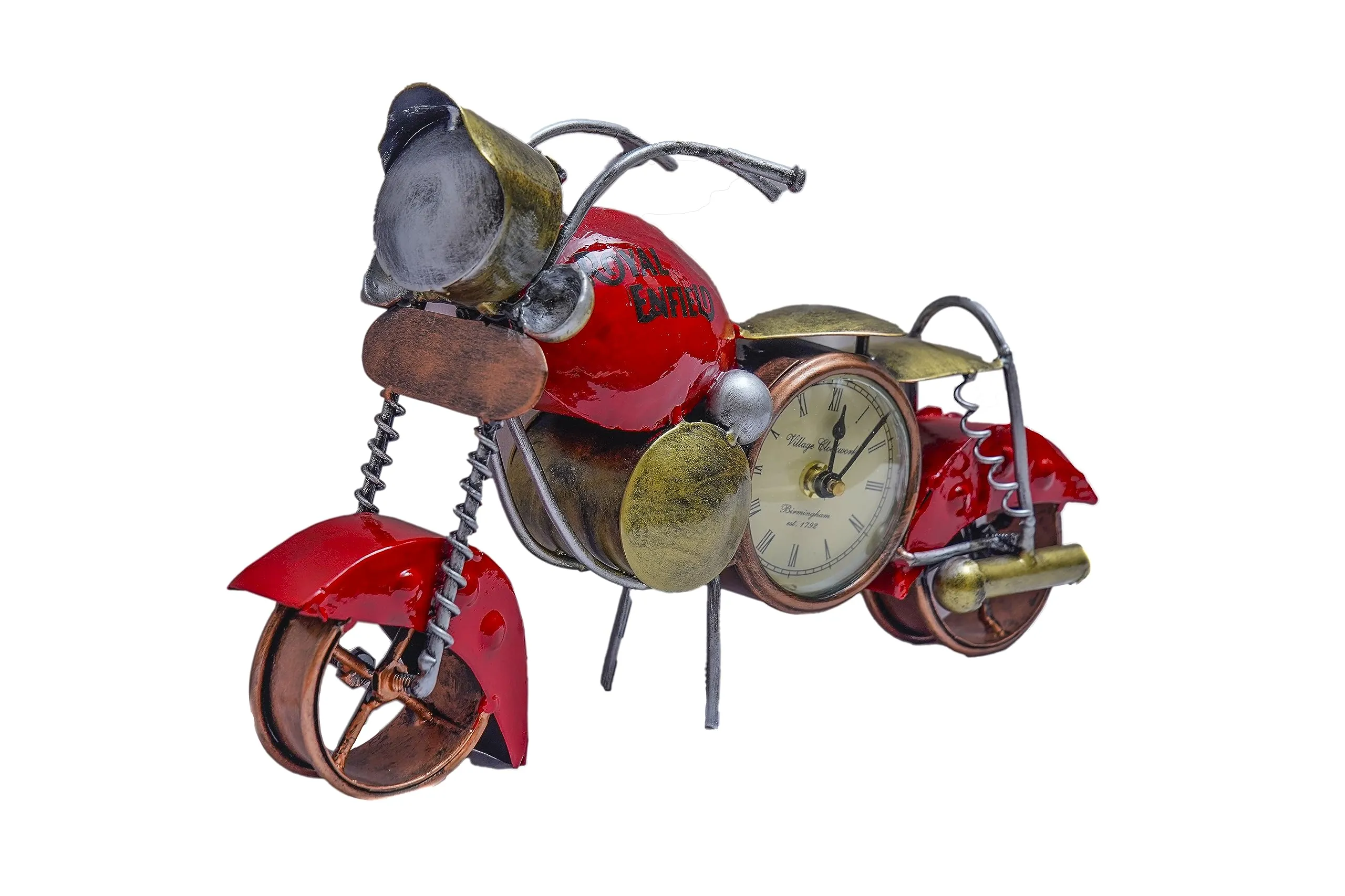 Royal Craft Palace Timeless Journey Iron Metal Retro Bike Table Clock (14x4x8.5 Inch)