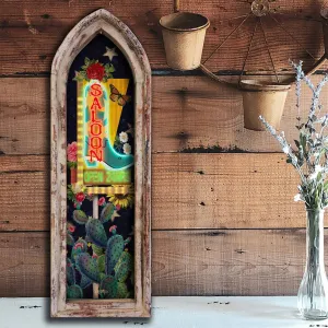 Saloon Cowboy Boot - 12"x36" Arch Artwork