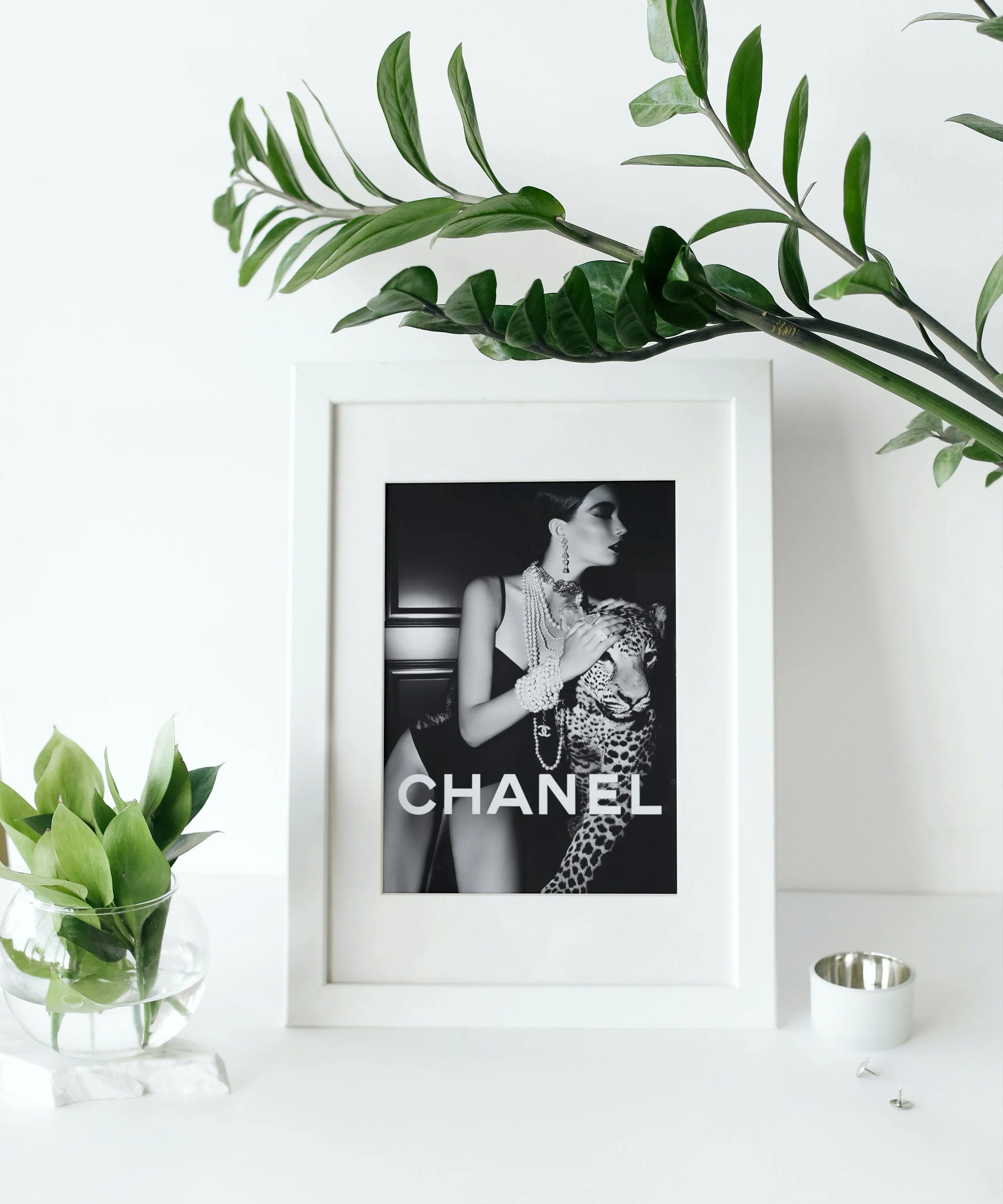 Set Of 2 Leopard Luxury Fashion Black & White Wall Art INSTANT DOWNLOAD Art Prints, Luxury Décor, High Fashion Prints, Glam Decor
