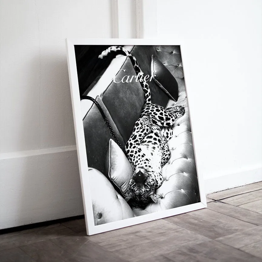Set Of 2 Leopard Luxury Fashion Black & White Wall Art INSTANT DOWNLOAD Art Prints, Luxury Décor, High Fashion Prints, Glam Decor