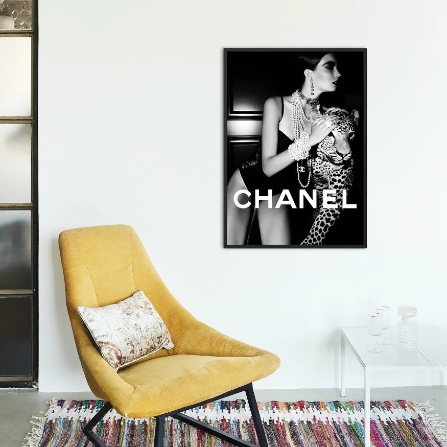 Set Of 2 Leopard Luxury Fashion Black & White Wall Art INSTANT DOWNLOAD Art Prints, Luxury Décor, High Fashion Prints, Glam Decor