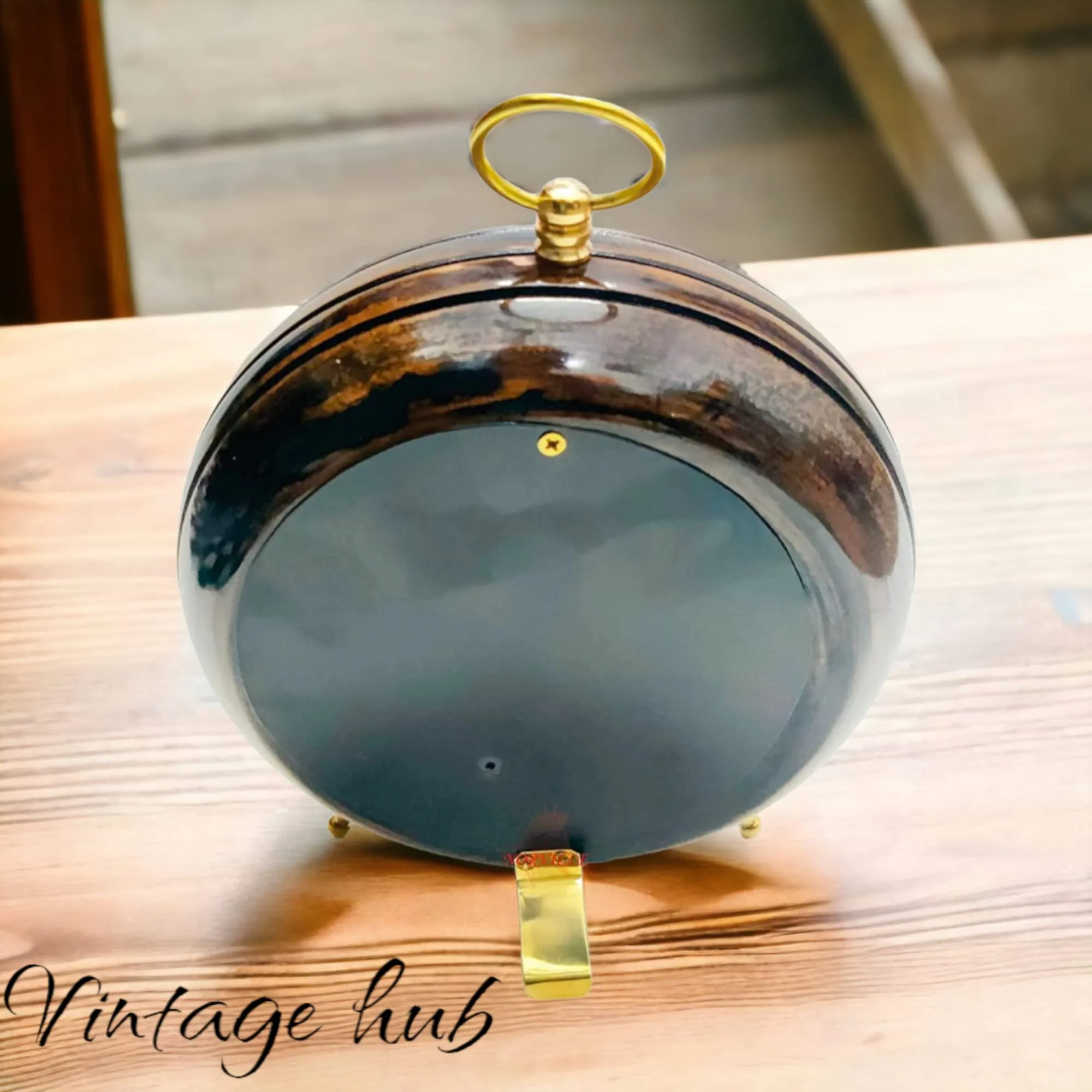 The Antique's Lab Handcrafted Wooden Table Clock - Perfect for Home Decor, Office Desk, Study Table - Elegant Showpiece, Decorative Accent, and Thoughtful Gift Idea 6 inch