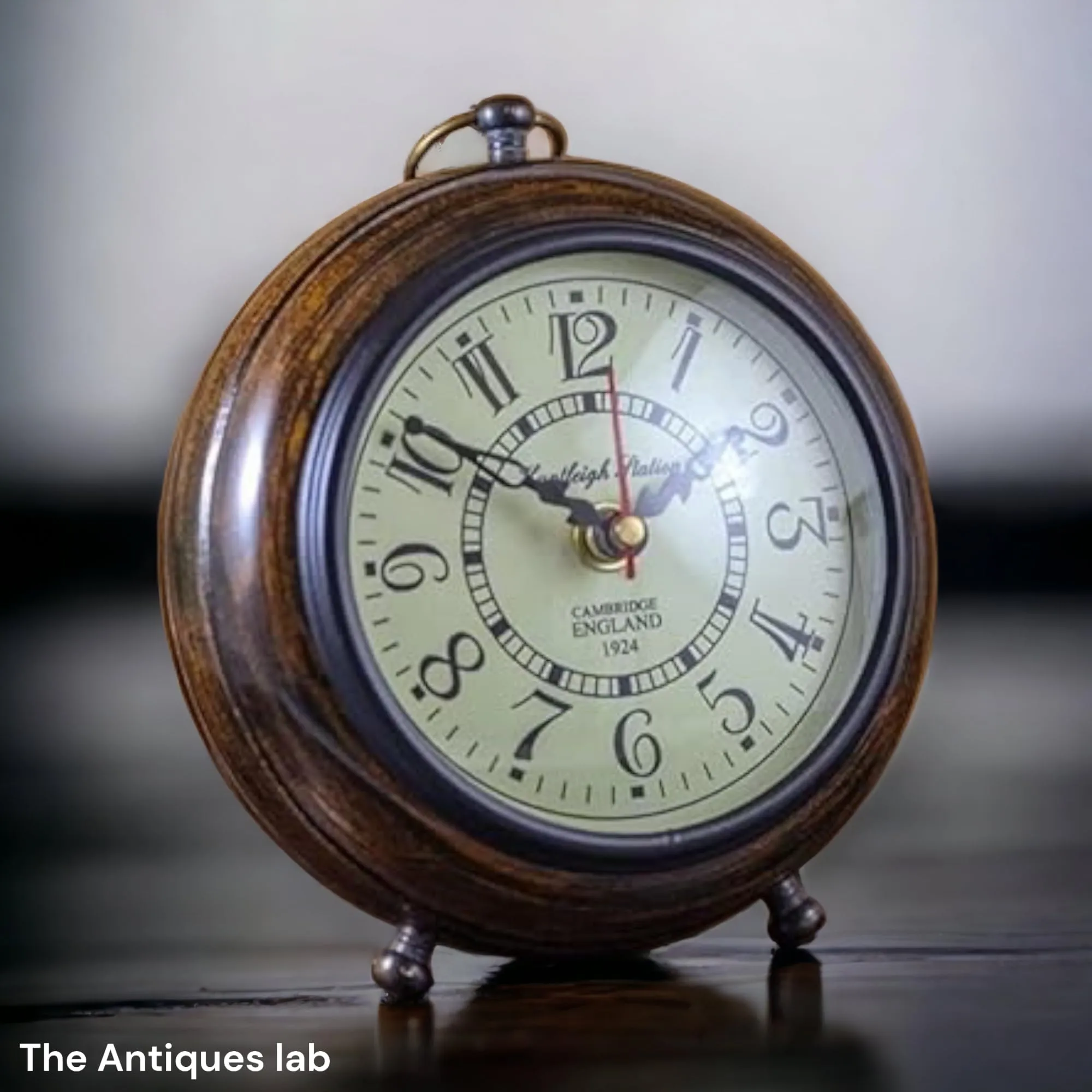 The Antique's Lab Handcrafted Wooden Table Clock - Perfect for Home Decor, Office Desk, Study Table - Elegant Showpiece, Decorative Accent, and Thoughtful Gift Idea 6 inch