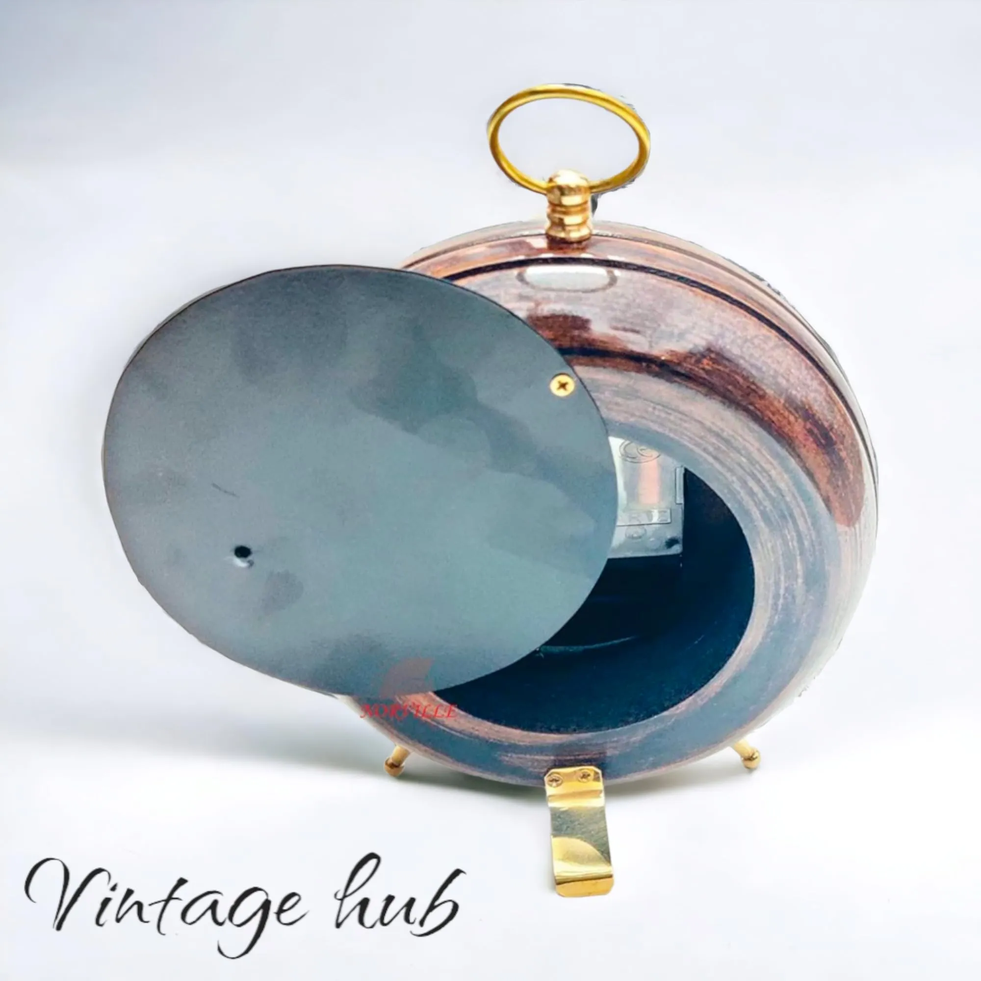 The Antique's Lab Handcrafted Wooden Table Clock - Perfect for Home Decor, Office Desk, Study Table - Elegant Showpiece, Decorative Accent, and Thoughtful Gift Idea 6 inch