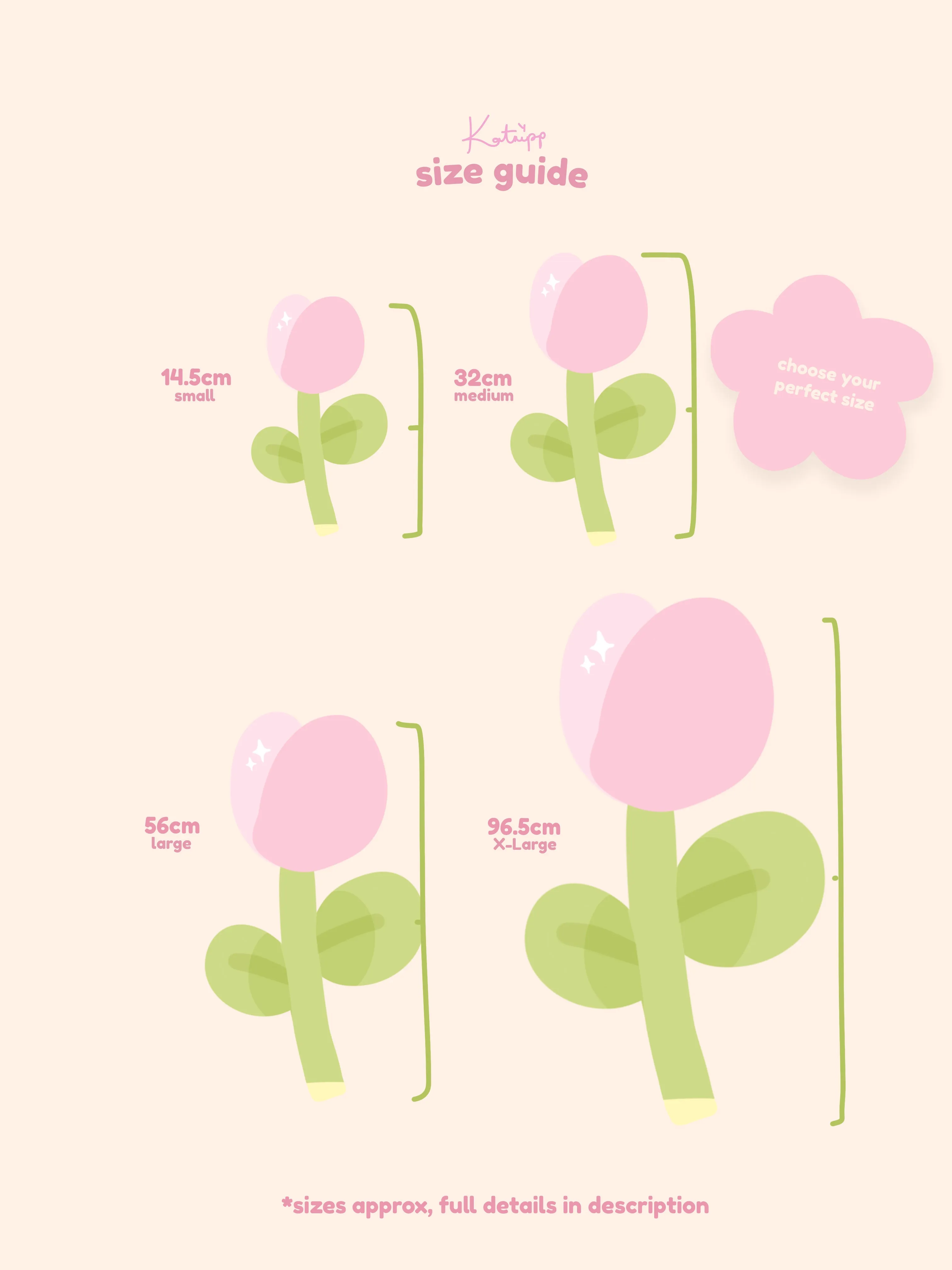 Tulip Flower Wall Decal | Katnipp Kawaii Tulip Wall Decal | Pastel Floral Removable Wall Sticker | Aesthetic Home & Nursery Decor