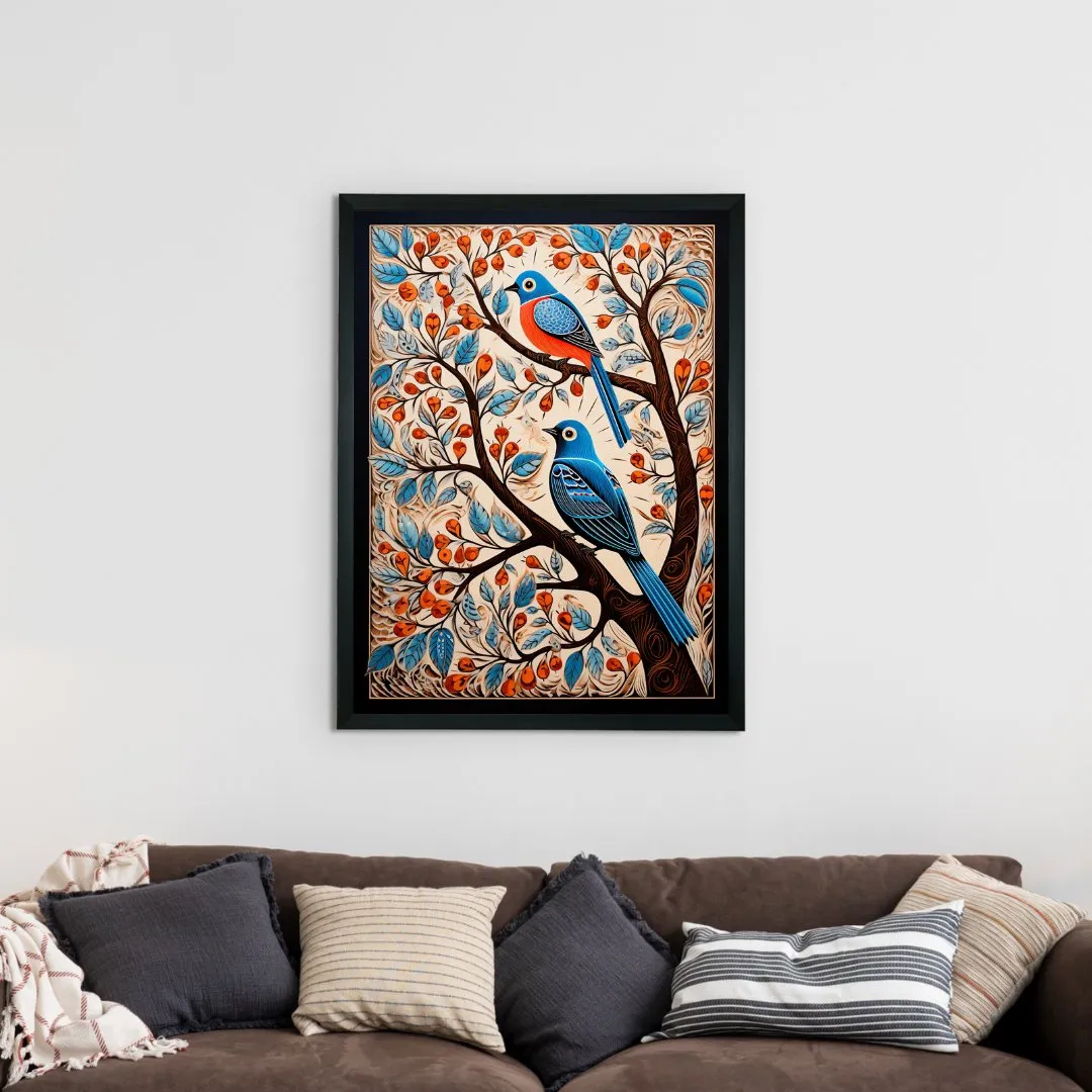 Unwind with Nature's Dance: Sowpeace Handcrafted Wall Prints – Premium Indian-Inspired Art for Elegant and Peaceful Decor