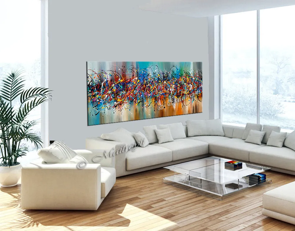 Wall Art Painting Jackson Pollock Multiple Size Drip Style Abstract art on Canvas, large Wall Art - Beauty of Bridge