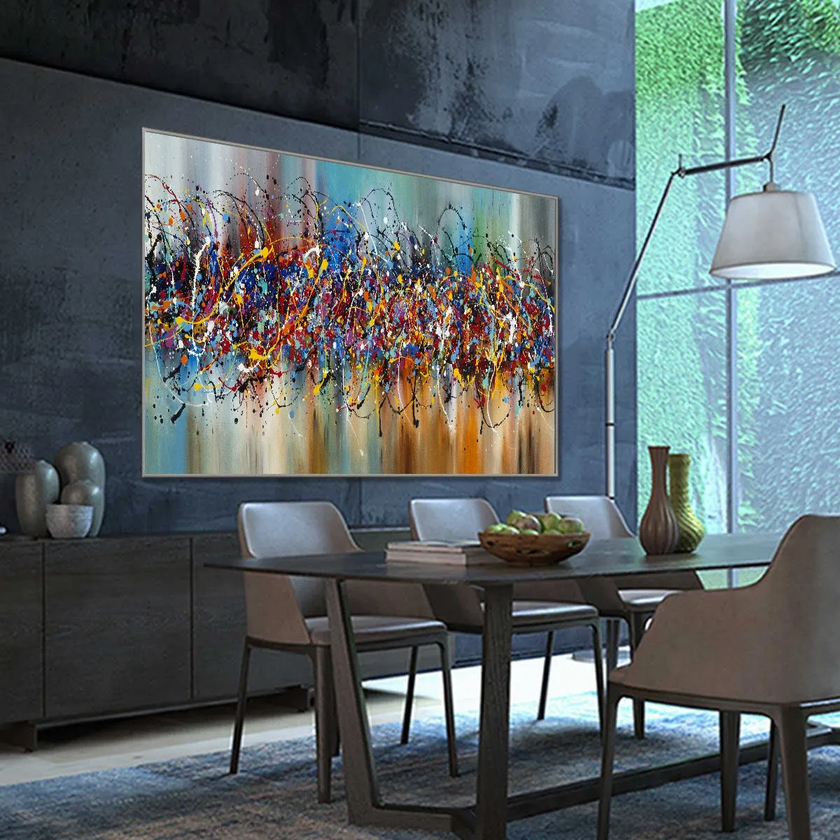 Wall Art Painting Jackson Pollock Multiple Size Drip Style Abstract art on Canvas, large Wall Art - Beauty of Bridge