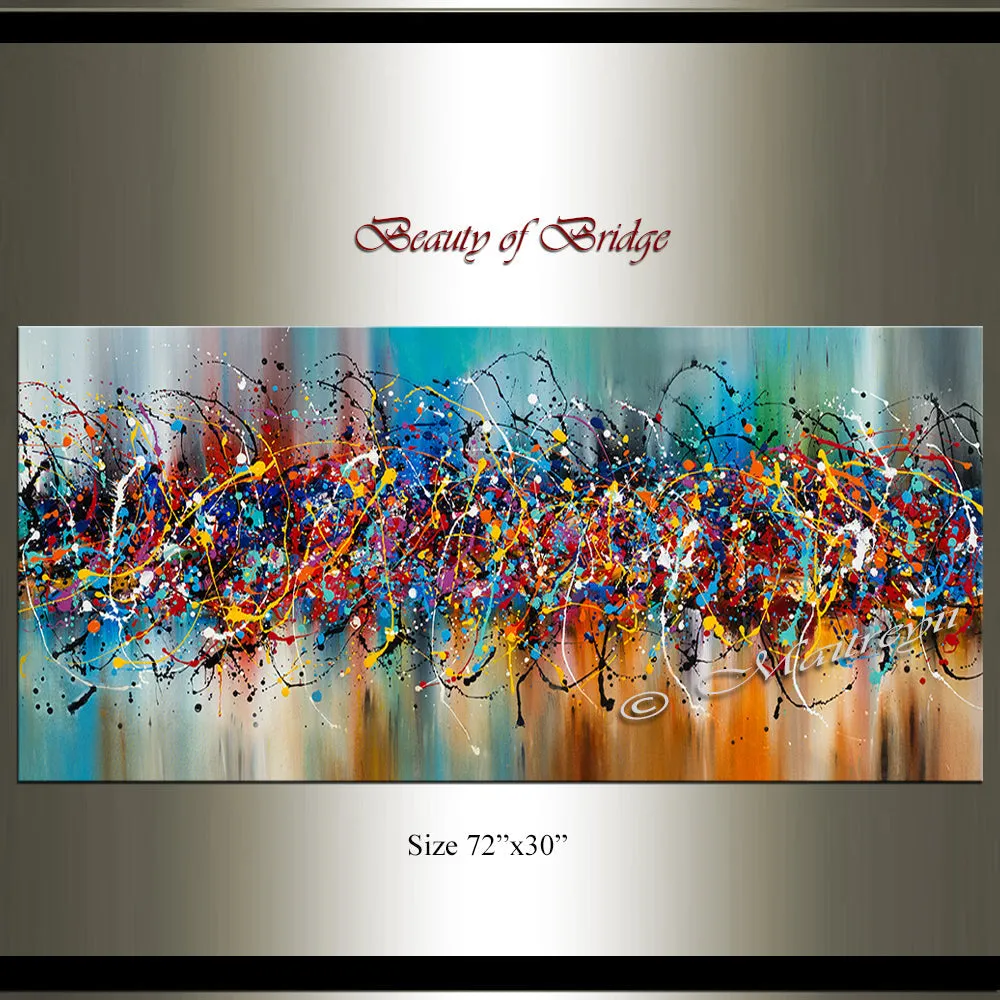 Wall Art Painting Jackson Pollock Multiple Size Drip Style Abstract art on Canvas, large Wall Art - Beauty of Bridge