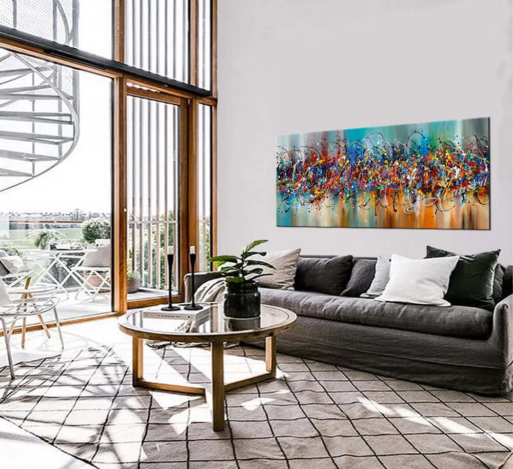 Wall Art Painting Jackson Pollock Multiple Size Drip Style Abstract art on Canvas, large Wall Art - Beauty of Bridge