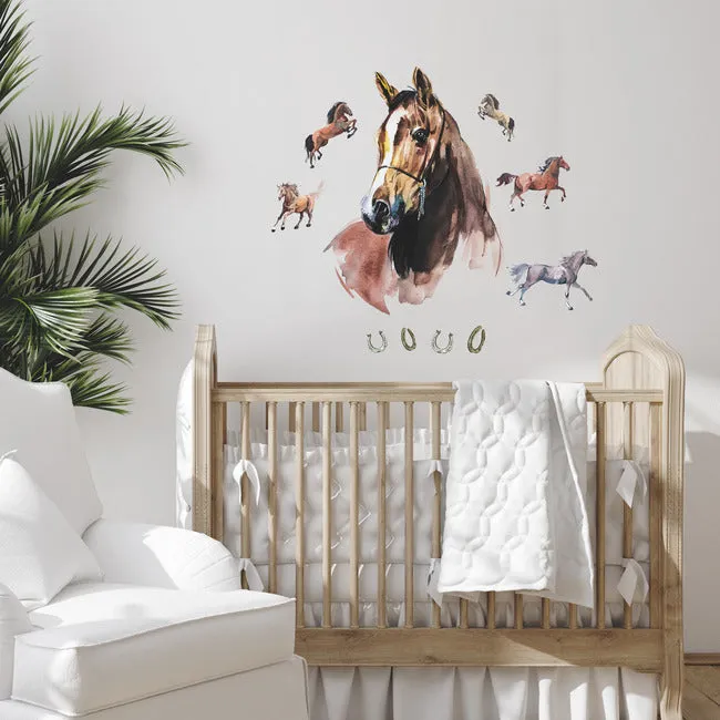 Watercolor Wild Horses Peel And Stick Giant Wall Decals