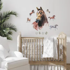 Watercolor Wild Horses Peel And Stick Giant Wall Decals