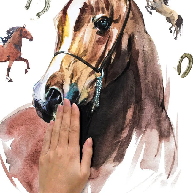 Watercolor Wild Horses Peel And Stick Giant Wall Decals